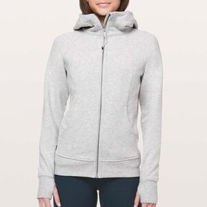Lululemon Scuba Hoodie Light Cotton Fleece in Heathered Light Grey Size 4